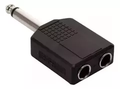 Adaptador 2 Jacks 6.3 A Plug 6.3 Milímetros Monoaural