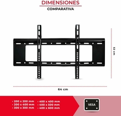 Soporte de TV Fijo Adaptable a Pantalla de 40” – 80”, soporta hasta 50 Kg. (Material Resistente).