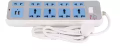 Barra Multicontacto Extensión Con 2 Puertos Usb 4 Enchufes