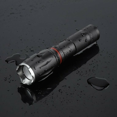 Imagen de Linterna portátil T6 + COB LED de bolsillo pequeña impermeable con zoom telescópico linterna de 4