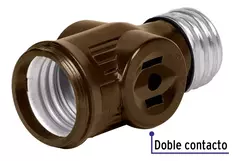 Portalamparas Baquelita Doble Contacto(ladrón) Voltech 46511