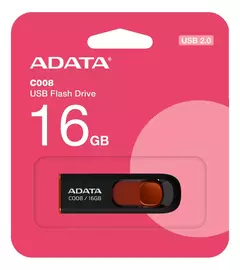 Adata C008 Pendrive Rojo Y Negro 16gb Con Usb 2.0