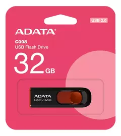 Unidad Flash Usb Deslizante Sin Tapa Adata C008 De 32 Gb
