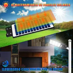 Lampara Led Exterior Solar 300w Reflector Recargable Auto