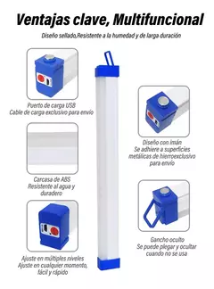 Lampara Recargable Portátil Led Luces De Emergencia 32cm - comprar en línea