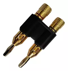 Plug Doble Banana Negro C/ Conectores Oro Radox 705-736