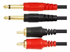 Cable De Audio 2 Plug 6.3 Mm A 2 Plug Rca 1.80 Mts, Ca-1622g usado