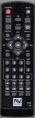 Control Para Decodificador Nutek Gbox Audiovox