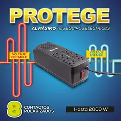 Regulador de voltaje 2,000 W con 8 contactos en internet
