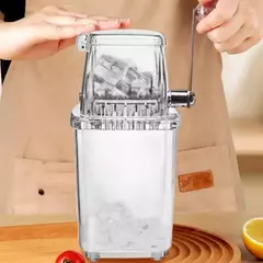 Máquina de hielo triturado pequeña transparente, afeitadora de hielo portátil con manivela, - SAAVEDRA NOVEDADES