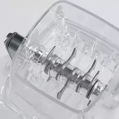 Máquina de hielo triturado pequeña transparente, afeitadora de hielo portátil con manivela, - comprar en línea
