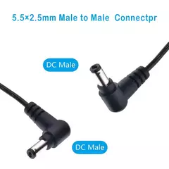 Cable de alimentación DC de 5,5mm x 2,5mm, adaptador de corriente de enchufe macho a macho, 90 grados, 5,5mm x 2,5mm, estirado hasta 1,5 M en internet