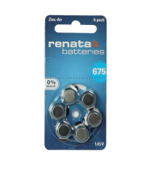 Pila Renata Zinc 1.45 V #675 Para Dispositivos Auditivos 6pz
