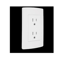 Contacto Dúplex Placa scudetto con tomacorriente duplex