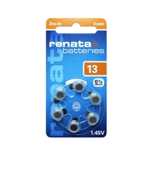 6 Pilas Auditivas (zinc) Renata, Numero 13 1.45 V 6pilas