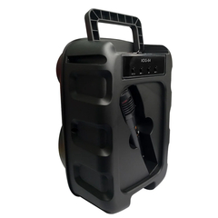 Caixa de som bluetooth com microfone entrada usb fm sd luz led - comprar online