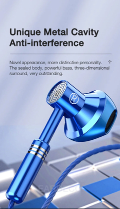 EARDECO-9D Fones de ouvido estéreo com microfone, fones de ouvido com fio, Bass - Mundo tecnológico