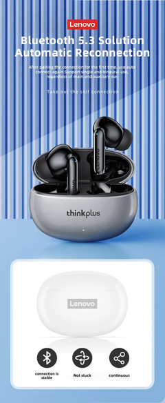Lenovo-XT88 Fone De Ouvido Bluetooth Sem Fio, Fone De Ouvido Estéreo Duplo, Red - comprar online