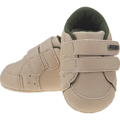 Tênis bebe casual menino cor Areia/Verde Militar - Fofopé na internet