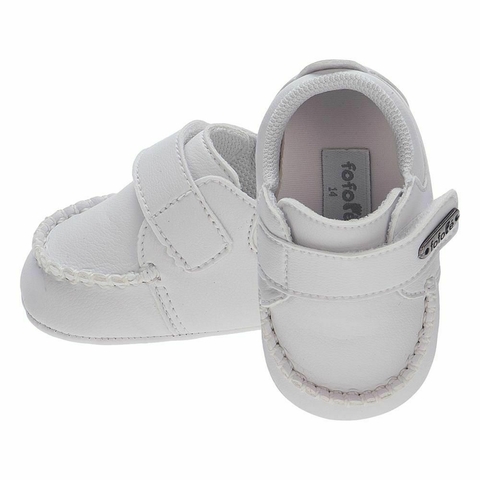 Mocassim Velcro Branco Menino - FOFOPÉ