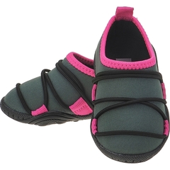 Tênis Sapatilha Grafite/Pink Calce Facil Infantil Feminino Conforto - Fofopé