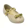 SAPATILHA INFANTIL KIDY NUDE COM DOURADO
