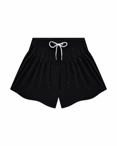 CONJUNTO BLUSA CROPPED E SHORTS EM MALHA COM BRILHO - MIMAR BABY E KIDS