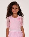 BLUSA EM RIBANA + TULE POA