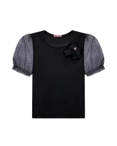 Imagem do BLUSA EM RIBANA + TULE POA