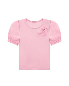 BLUSA EM RIBANA + TULE POA - MIMAR BABY E KIDS