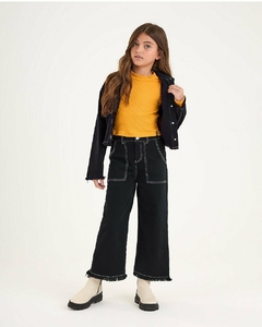 CALÇA WIDE LEG EM SARJA