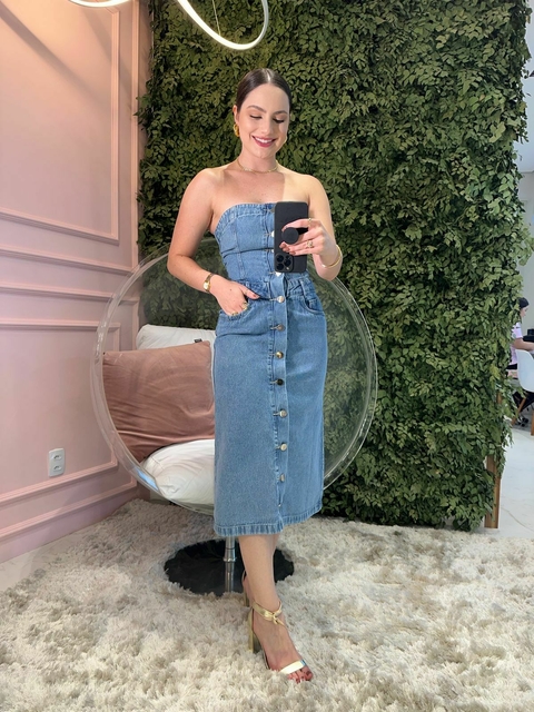 VESTIDO JEANS STRAPLESS - comprar online