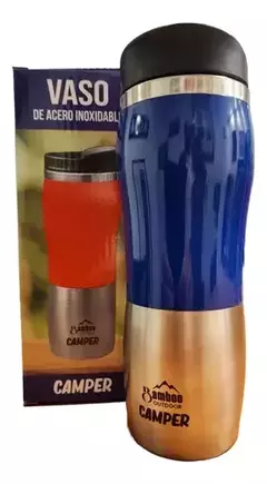 Vaso Termico Bamboo Camper 450ml Acero Inoxidable Con Tapa. - comprar online
