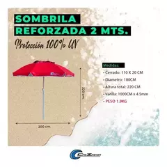 Sombrilla Caizara 1,80 Mts Reforzada + 100% Proteccion Uv - comprar online