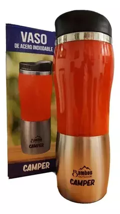 Vaso Termico Bamboo Camper 450ml Acero Inoxidable Con Tapa. - tienda online