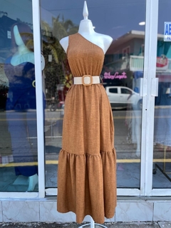 Vestido lino con cinto