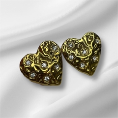 Arete corazón perlas