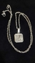 Set Inicial M Plateado Cuadrado con Cadena - Sweet Love Accesorios