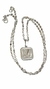 Set Inicial M Plateado Cuadrado con Cadena - comprar online