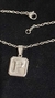 Set Inicial P Plateado Cuadrado con Cadena - Sweet Love Accesorios