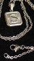 Set Inicial S Plateado Cuadrado con Cadena - Sweet Love Accesorios