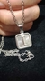 Set Inicial I Plateado Cuadrado con Cadena - Sweet Love Accesorios