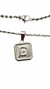 Set Inicial D Plateado Cuadrado con Cadena - Sweet Love Accesorios