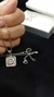 Set Inicial D Plateado Cuadrado con Cadena - comprar online