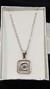 Set Inicial C Plateado Cuadrado con Cadena - Sweet Love Accesorios