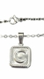 Set Inicial C Plateado Cuadrado con Cadena