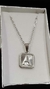 Set Inicial A Plateado Cuadrado con Cadena - Sweet Love Accesorios