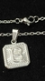 Set Inicial B Plateado Cuadrado con Cadena - Sweet Love Accesorios