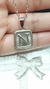 Set Inicial N Plateado Cuadrado con Cadena en internet