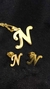Set Inicial N Dije + Cadena + Aros Dorados - comprar online